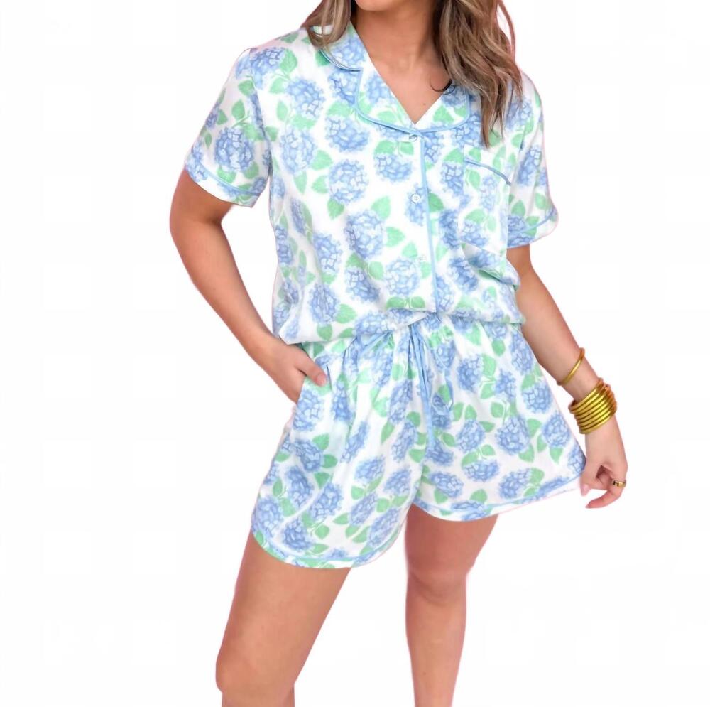 NEW MARY SQUARE charolette pj short set in summerfair blue